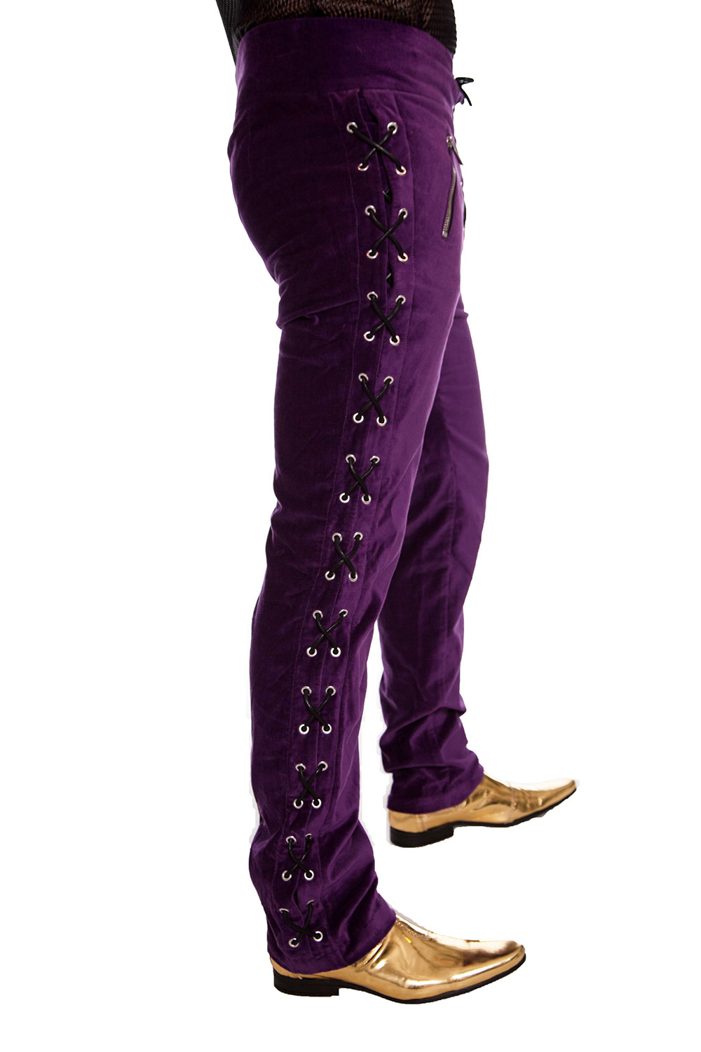 purple velvet pants womens