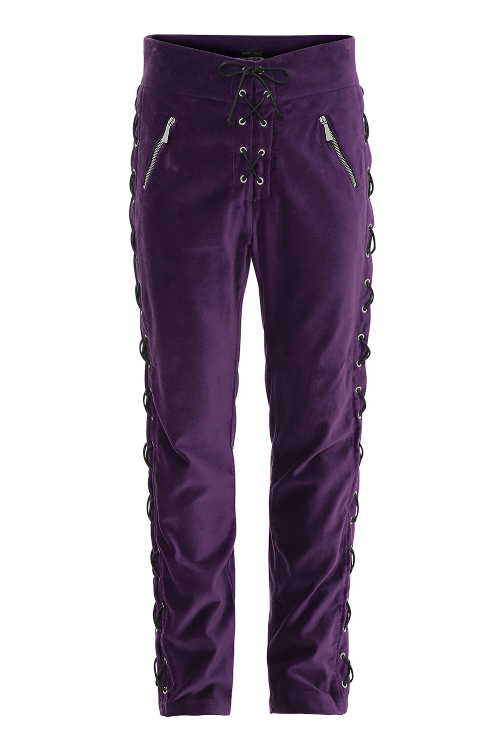 purple velvet jeans